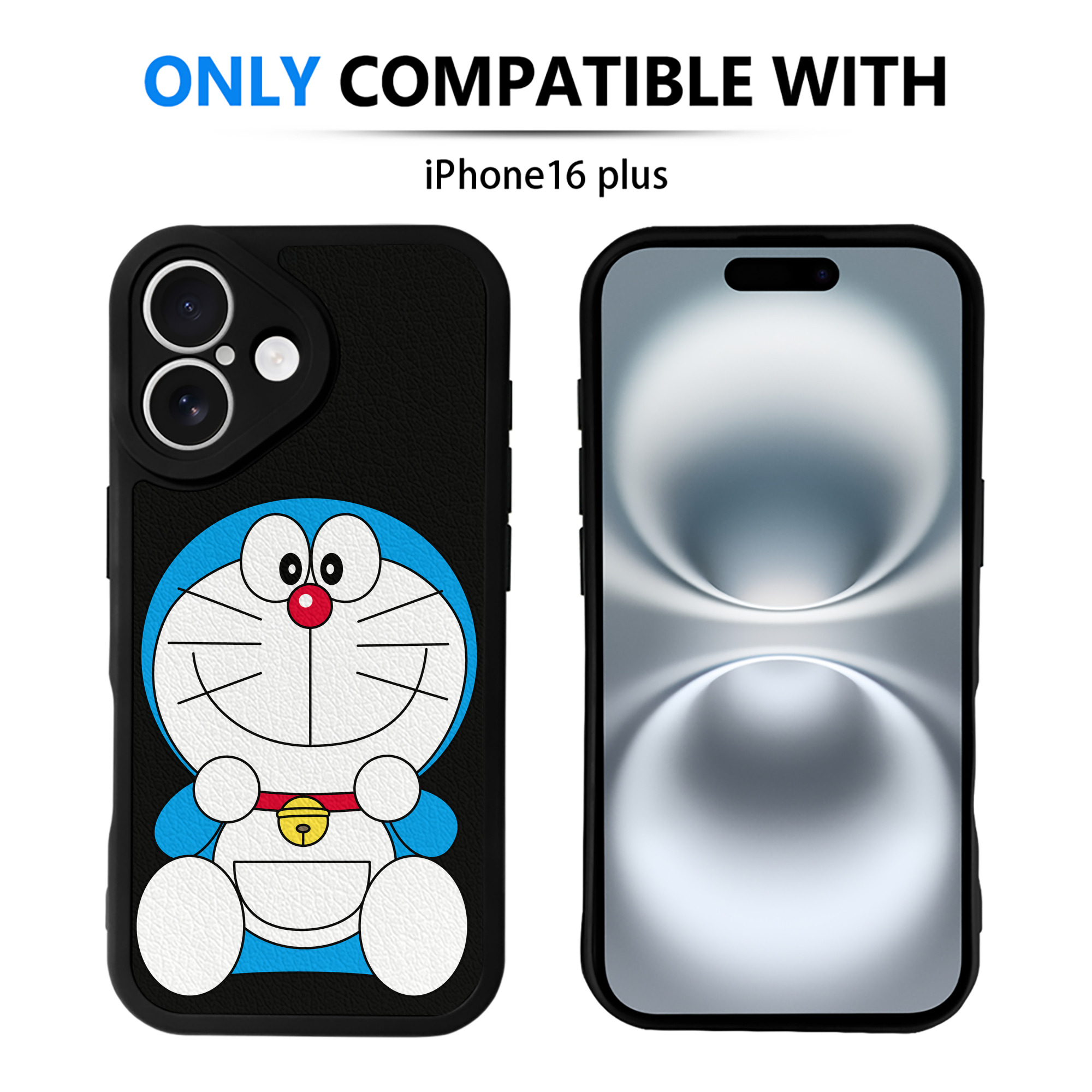 （画像用） ドラえもん Doraemon 【iPhone 16シリーズ対応】シリコンスマホケース（レザー調） 材質：シリコン